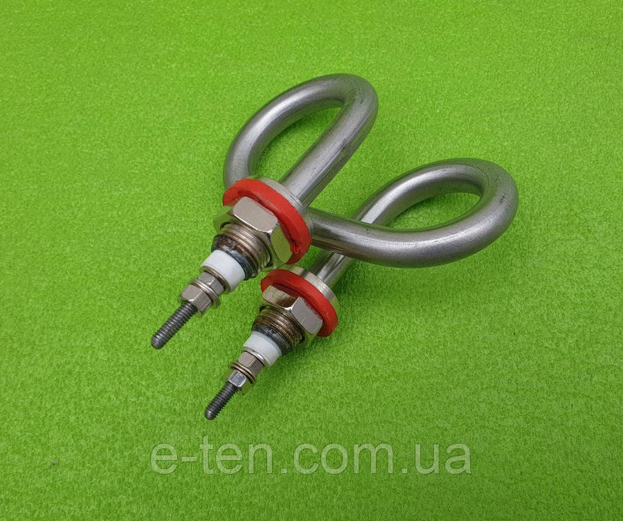 Тен електросамовара 1000 W/220V/форма "БАБОЧКА"/з НІЖАВЕЙКИ/на неіржавких штуцерах Ø14 мм (Туреччина)