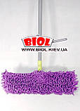 Швабра для миття підлог, 40x12 см, телескоп, макаронів, фіолетової, Домівка, фото 3