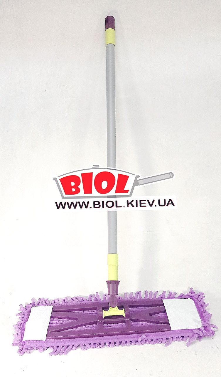 Швабра для миття підлог, 40x12 см, телескоп, макаронів, фіолетової, Домівка, фото 1