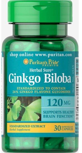Гінко білоба Puritan's Pride GINKGO BILOBA 120 мг 30 капсул