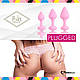 Набір силіконових анальних пробок FeelzToys - Bibi Butt Plug Set 3 pcs Pink  18+, фото 6