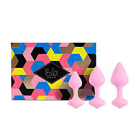 Набір силіконових анальних пробок FeelzToys - Bibi Butt Plug Set 3 pcs Pink Feromon