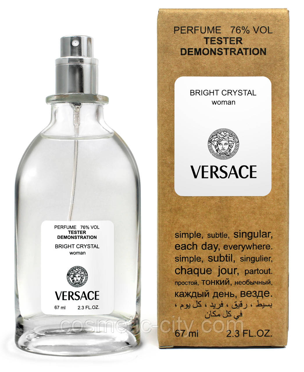 Тестер женский Versace Bright Crystal, 67 мл. - фото 1 - id-p1371071258