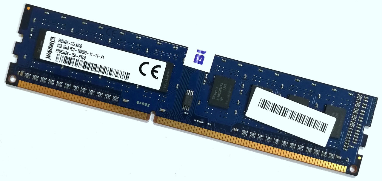 Оперативна пам'ять Kingston DDR3 2Gb 1600MHz 12800U 1Rx8 CL11 (HP655409-150-HYCG) Б/В