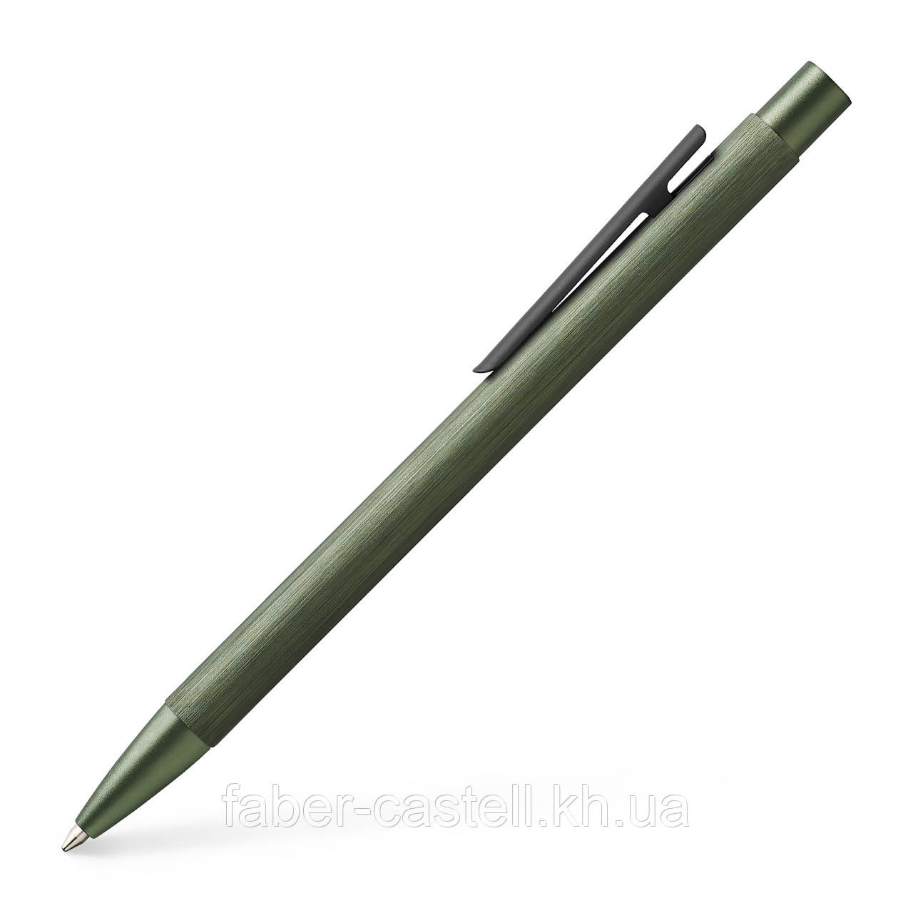 Кулькова ручка Faber-Castell NEO Slim Aluminium Olive Green, колір корпусу оливковий зелений, 146155