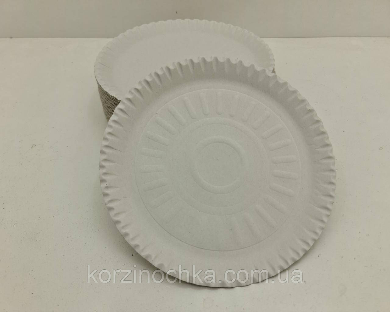 Паперова тарілка одноразова Ø250 мм(100 шт)Картонна тарілка