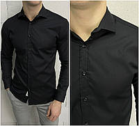 Мужская классическая рубашка черного цвета весна лето Турция L