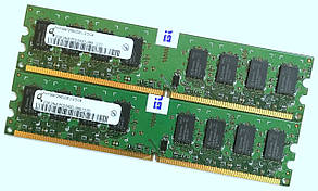 Пара оперативної пам'яті Qimonda DDR2 4Gb (2Gb+2Gb) 800MHz 6400U 2R8 CL6 (HYS64T256020EU-2.5-C4) Б/У