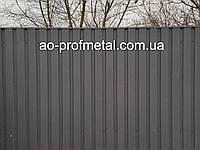 Профнастил для забора серый графит РАЛ 7024, Металлопрофиль на забор серый графит RAL 7024.