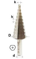 Сверло ступенчатое 4-20  9 ступеней VATZO