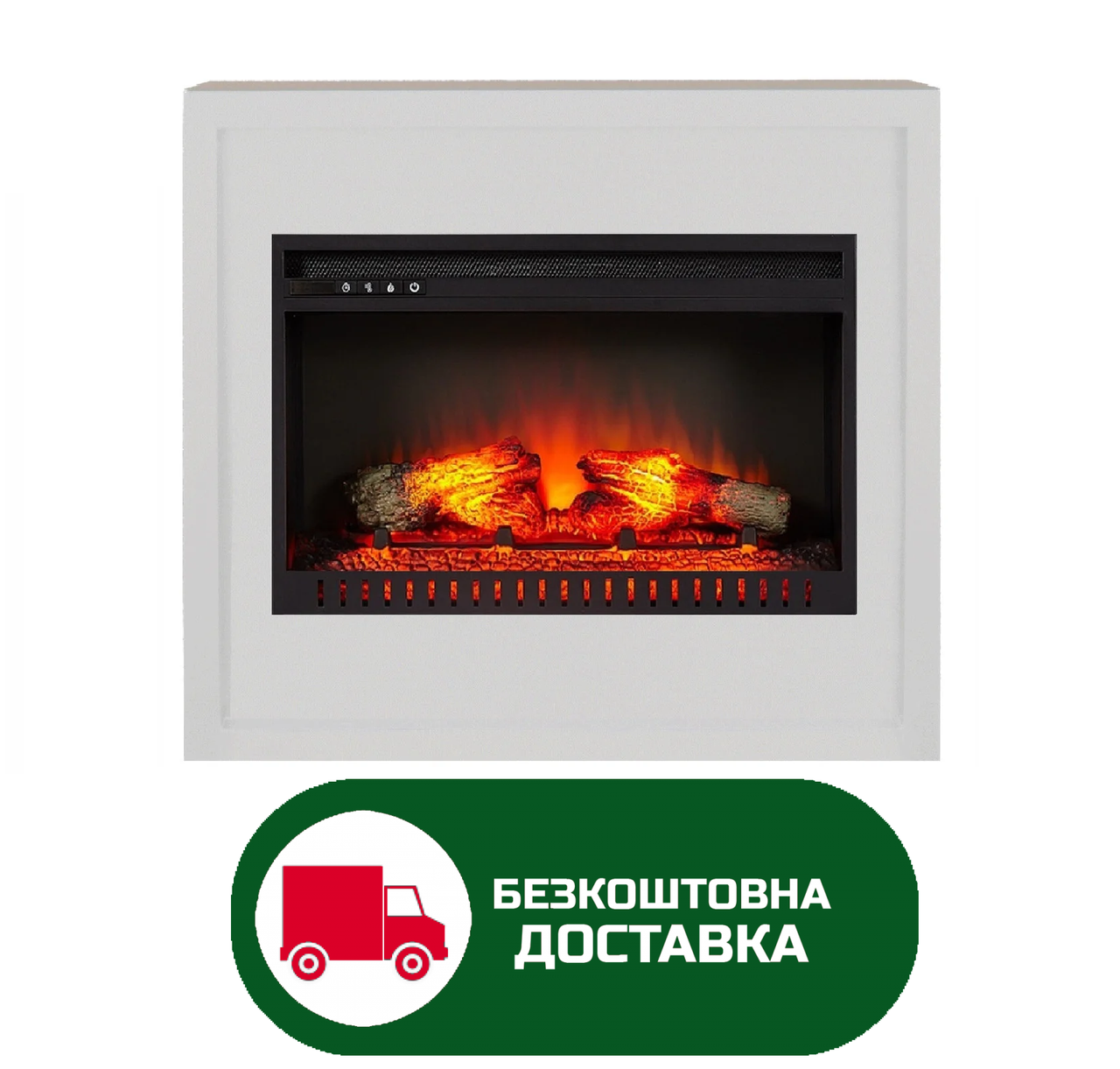 Електричний камін з порталом ArtiFlame BRONX AF26 БІЛИЙ Б’ЯНКО. Наша Доставка