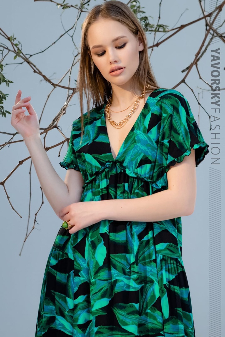 Платье миди Yavorsky Джесс женское красивое свободного кроя в цветочный принт Smy5640 - фото 2 - id-p1397200003