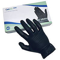 Перчатки смотровые нестерильные SYNMAX VINYL черные неопудренные 100 шт размер M