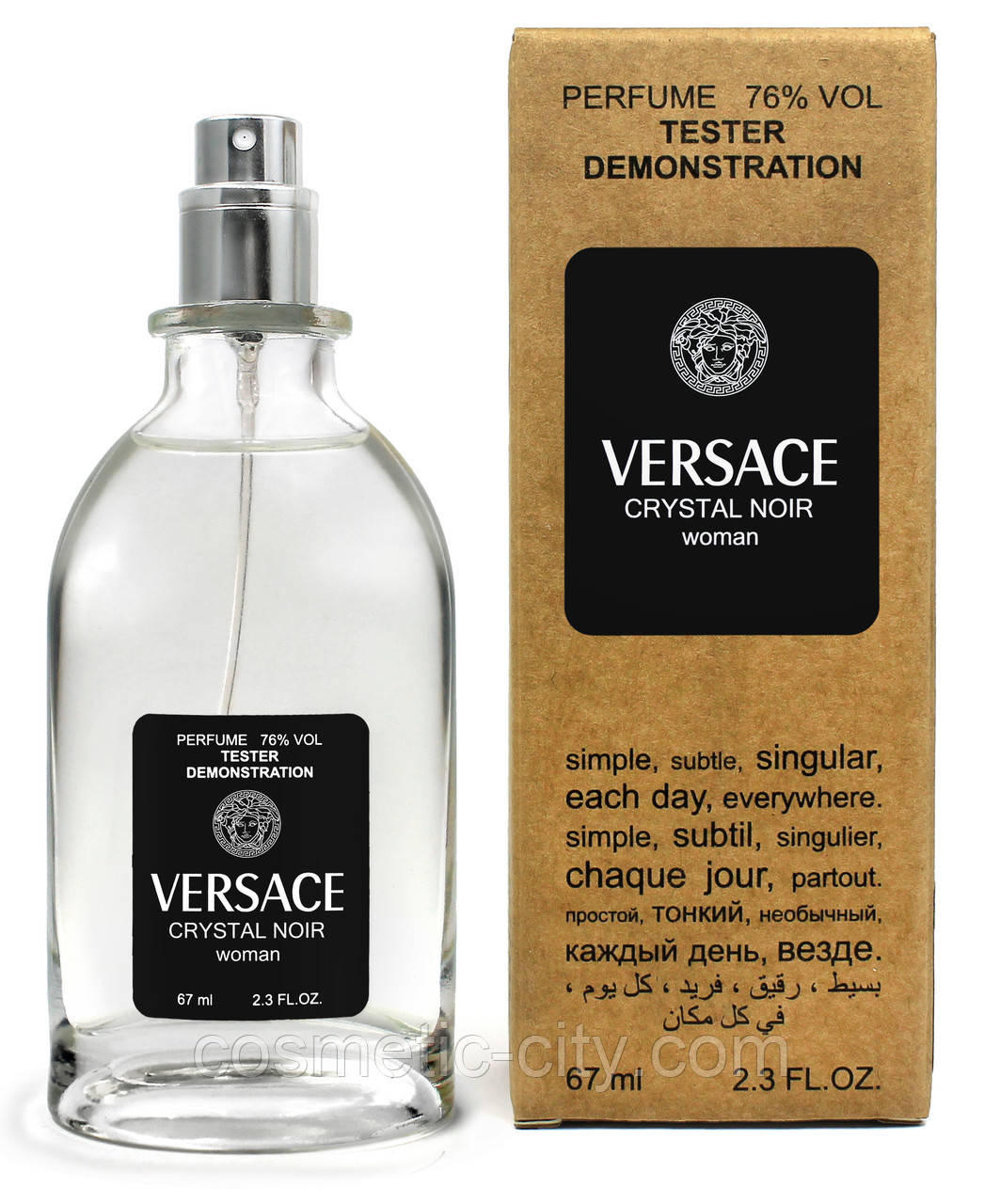 Тестер жіночий Versace Crystal Noir, 67 мл, фото 1