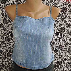 Джинсова майка топ Смужка