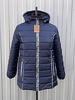 Р-50-78 Женская, демисезонная, весенняя модная куртка, большого размера. Синяя. Курточки женские