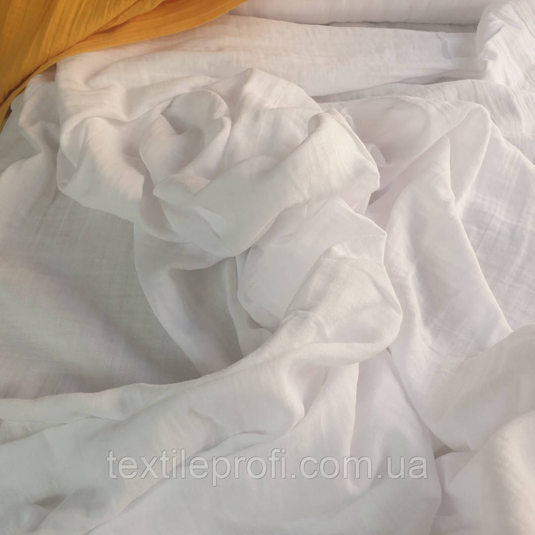 Муслін двошаровий білосніжний (шир. 160 см), фото 1