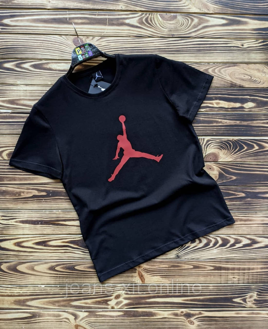 Футболка чоловіча 2XL(р) чорна 1014-20 Jordan Туреччина Літо-C