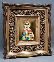 Кіот для ікони фігурний з різьбленою рамою., фото 7