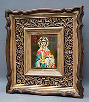 Кіот для ікони фігурний з різьбленою рамою., фото 5