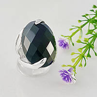 Кольцо серебряное оникс черный шахматная огранка натуральный камень