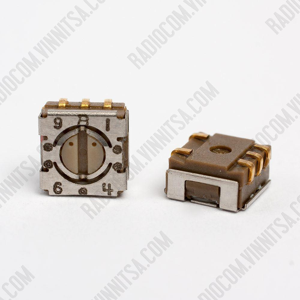 №81 Переключатель кодовый (SMD) 10 позиций, 5 выводов КОММУТАЦИЯ ОБЩЕГО ...