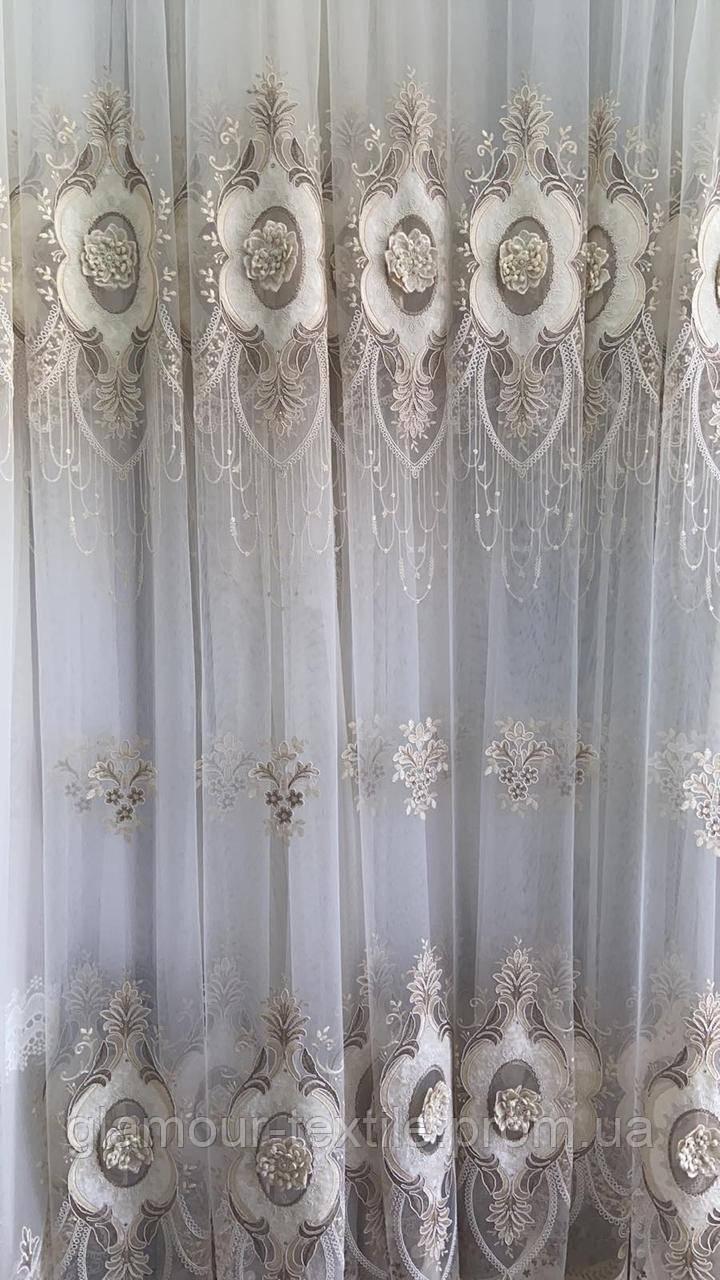 Тюль на Сетке с 3D Красивым Рисунком в Зал и Спальню — Купить Недорого ...