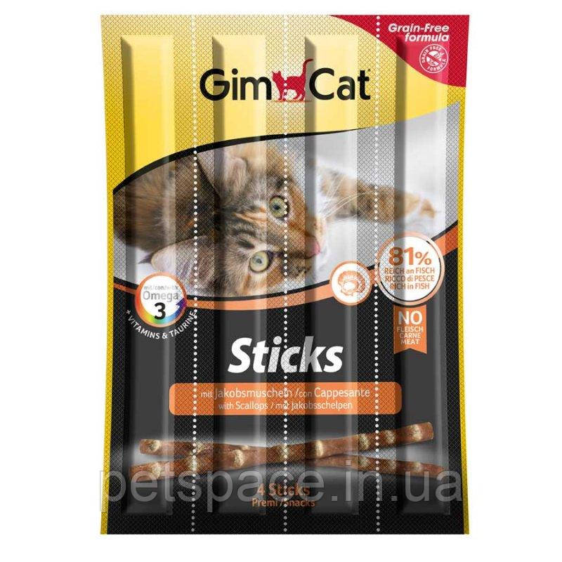 М'ясні палички Gim Cat Sticks (Джім Кет палички для котів, лосось і гребінцеві), 1 паличка