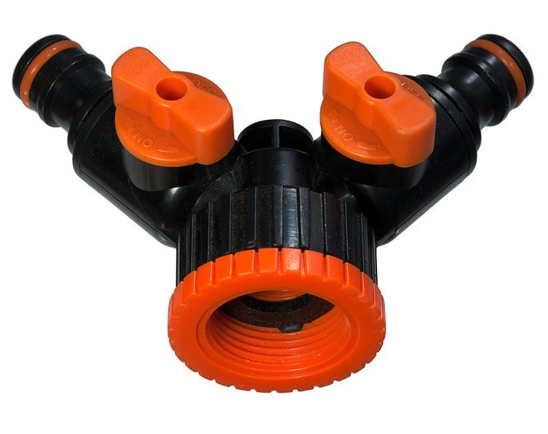 Купить Тройник для подключения шланга с запорными кранами внутр. резьба ...