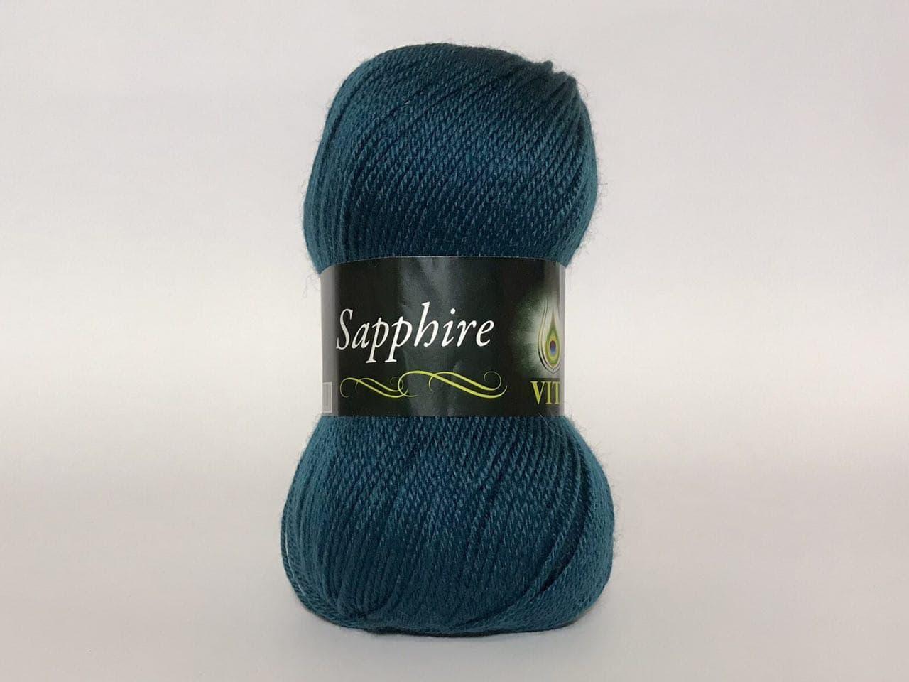 Пряжа напіввовняна VITA Sapphire, Color No.1537 темна морська хвиля