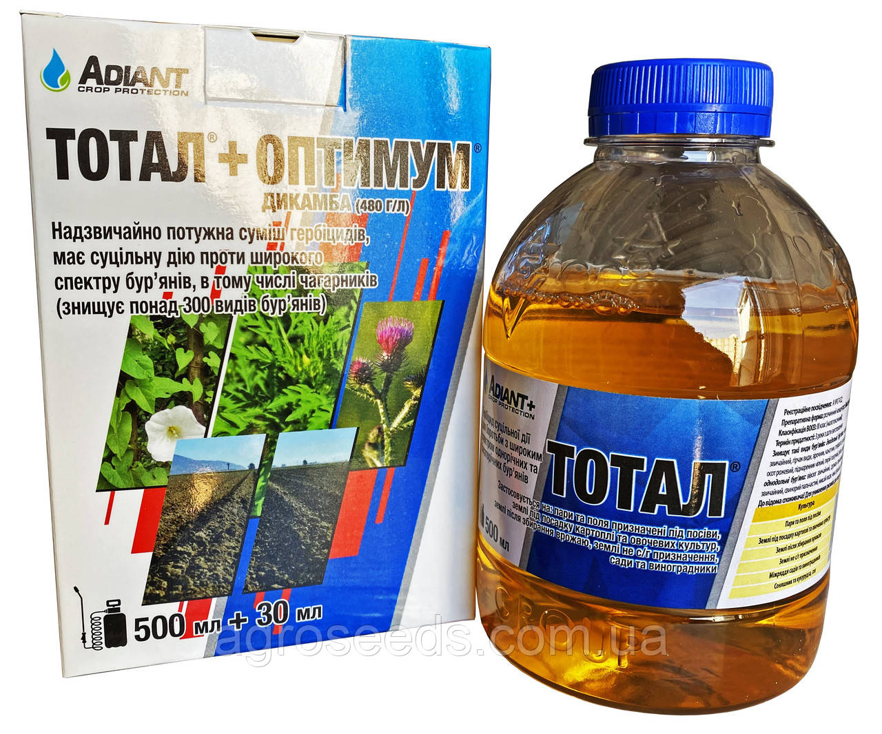 Гербіцид Тотал + Оптимум 500мл + 30мл (аналог Антибур'ян)