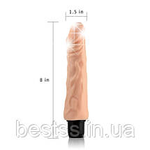Реалістичний вібратор Xtreme Feel Cyberskin Vibrator 9 Flesh 8", фото 4