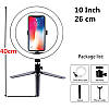 Селфі кільце світлодіодне на штативі з тримачем для телефону Selfie ring light, діаметром 26 см, 3 кольори підсвічування, фото 3