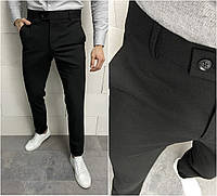 Мужские классические брюки черного цвета (черные), зауженные молодежные штаны для офиса Турция