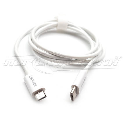 Кабель mikro USB to TYPE-C (добра якість), 1 м, білий, фото 1
