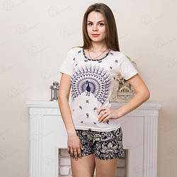 Комплект-двойка женский: футболка и шорты "Павлин" Sweet Dream (Турция) swt_drm_30018