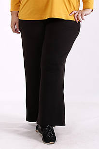 Спортивні чорні брюки жіночі трикотажні великого розміру 42-74. B1807-1