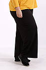 Спортивні чорні брюки жіночі трикотажні великого розміру 42-74. B1807-1, фото 3