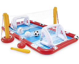 Дитячий надувний ігровий центр з воротами і сіткою Активний спорт 3в1 Intex 57147