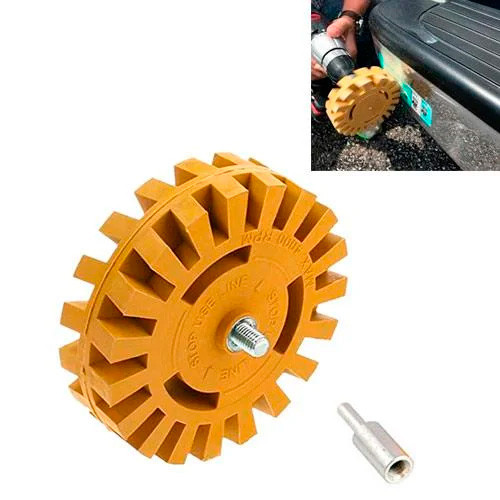 Насадка адаптер на дриль шурупокрут для видалення наклейок скотча, гумова, фото 1