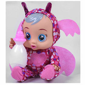 Лялька з великими очима і головою зі звуками Baby Lovely 27 см з пляшкою пупс говорить мама-тато (58035)