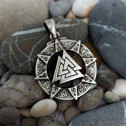 Валькнут у руническом колі Футарке Кулон амулет, фото 1