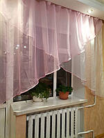 Тюль Арка Zanaviska Высота 150 см Ширина 290 см Вуаль Розовая (Арт 71 150 рожева)