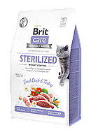 Корм для кішок Brit Care GF Cat Sterilized Weight Control (качка та індичка), 2 кг