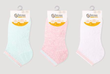 Набір 3 шт. Шкарпетки дитячі укорочені бавовняні Bross сіточка
