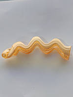 Золотистая Бежевая заколка банан матовый прорезиненная поверхность пластик 9 см для средних и густых волос
