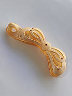 Золотистая Бежевая заколка банан матовый прорезиненная поверхность пластик 8,5см со стразами,для средних волос