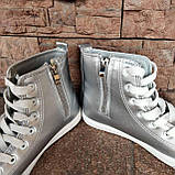 Кеди LOVE MOSHINO срібло на шнурках, фото 2