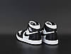 Кросівки Nike Air Jordan 1 Retro high Black White взуття Найк Аір Джордан чорно-білі високі жіночі чоловічі підліткові, фото 6