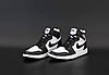 Кросівки Nike Air Jordan 1 Retro high Black White взуття Найк Аір Джордан чорно-білі високі жіночі чоловічі підліткові, фото 4
